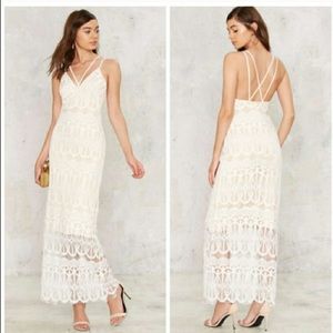 Nasty Gal x Lioness NWT Emilia lace maxi dress